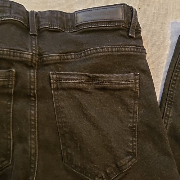 ZARA Skinny Jeans, Black Distressed Ankle Zip, 2 - Picture 7 of 14